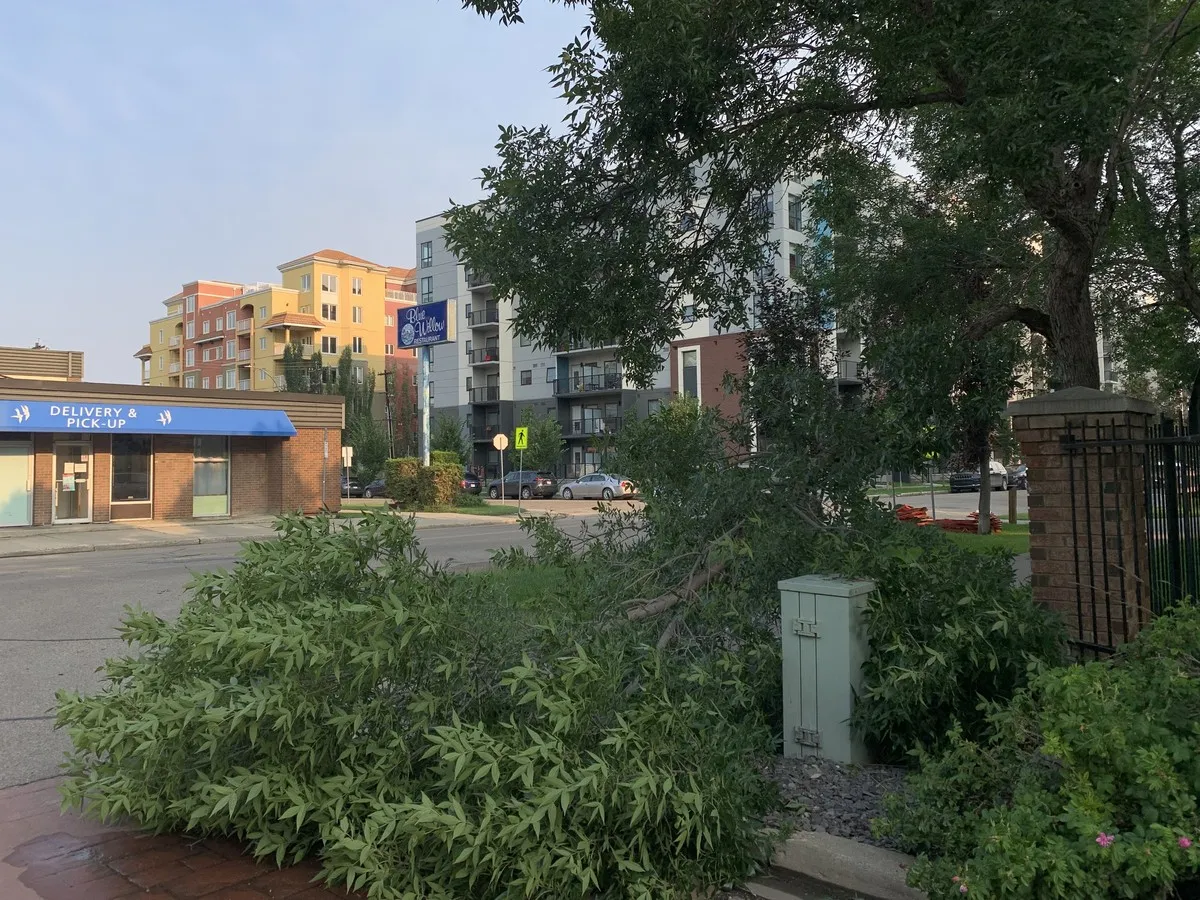 Severe thunderstorm floods Edmonton streets, closes major roads Saturday night