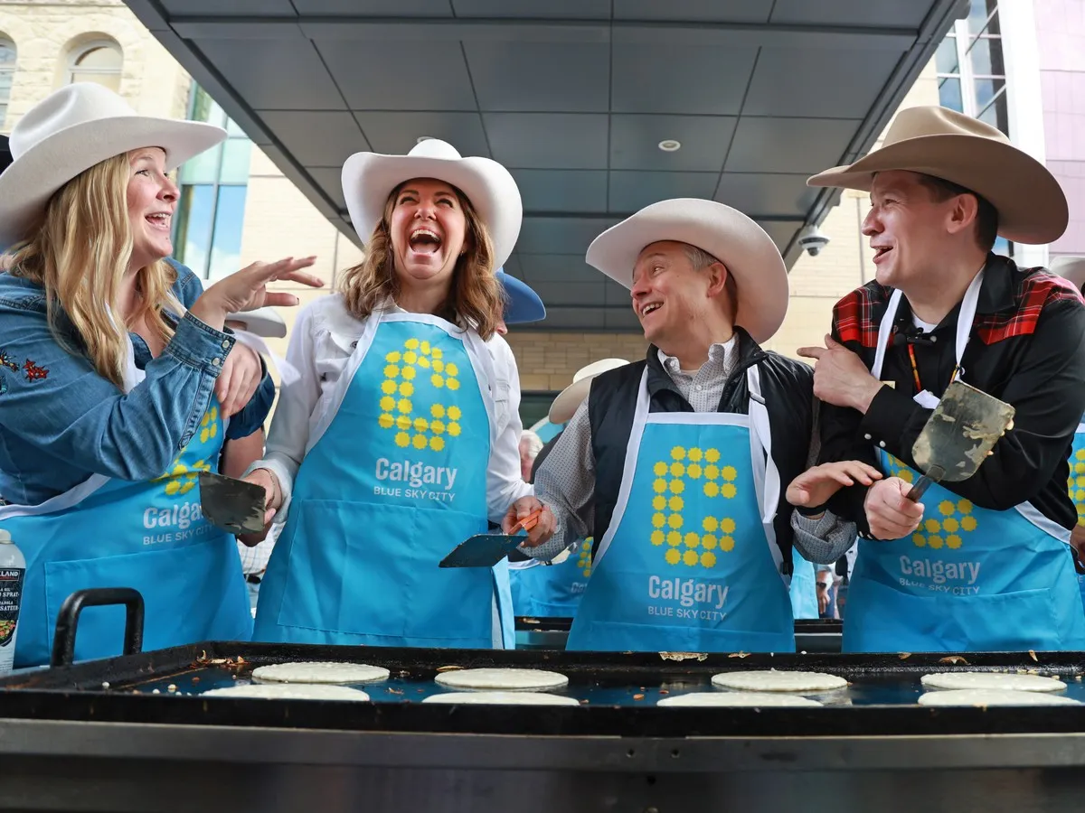 Stampede First Flip Breakfast draws thousands on Stephen Avenue with political dignitaries and live performances