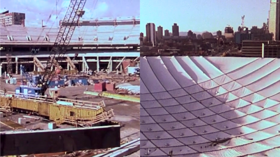 Archival footage captures BC Place construction in early 1980s