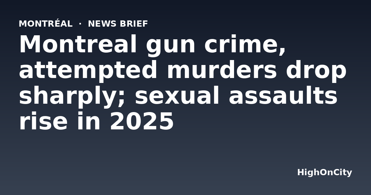 Montreal gun crime, attempted murders drop sharply; sexual assaults rise in 2025