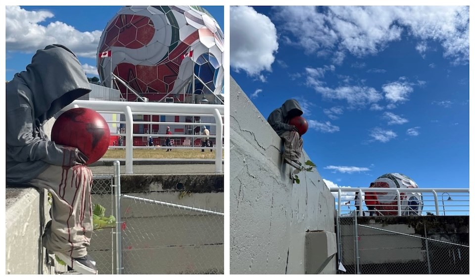 Vancouver artist installs haunting World Cup sculpture near Science World