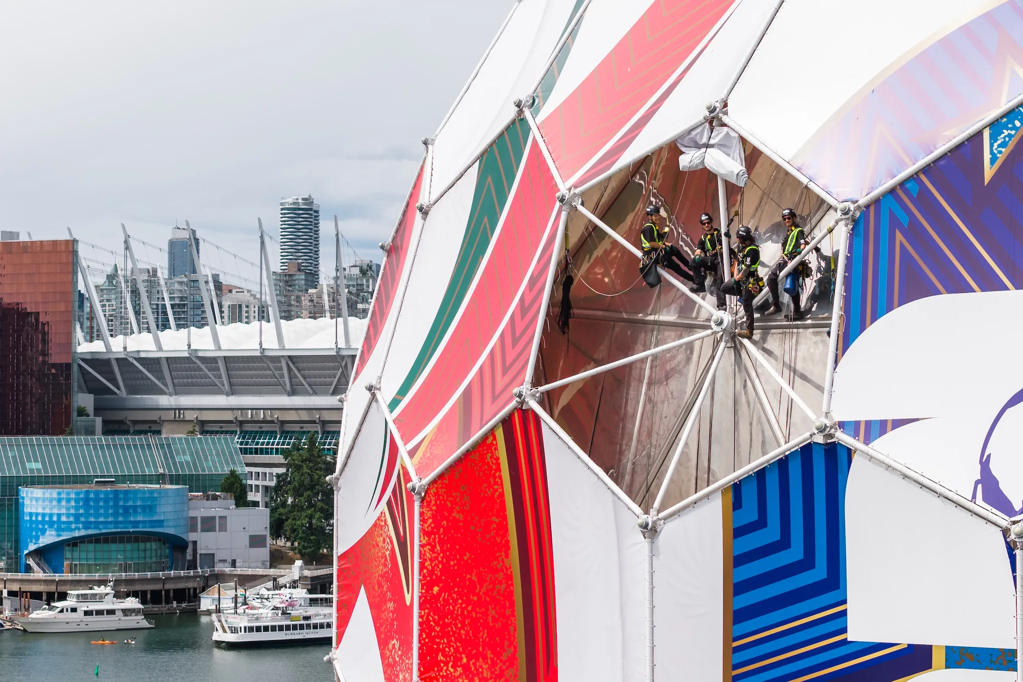 Science World's geodesic dome transforms into World Cup soccer ball
