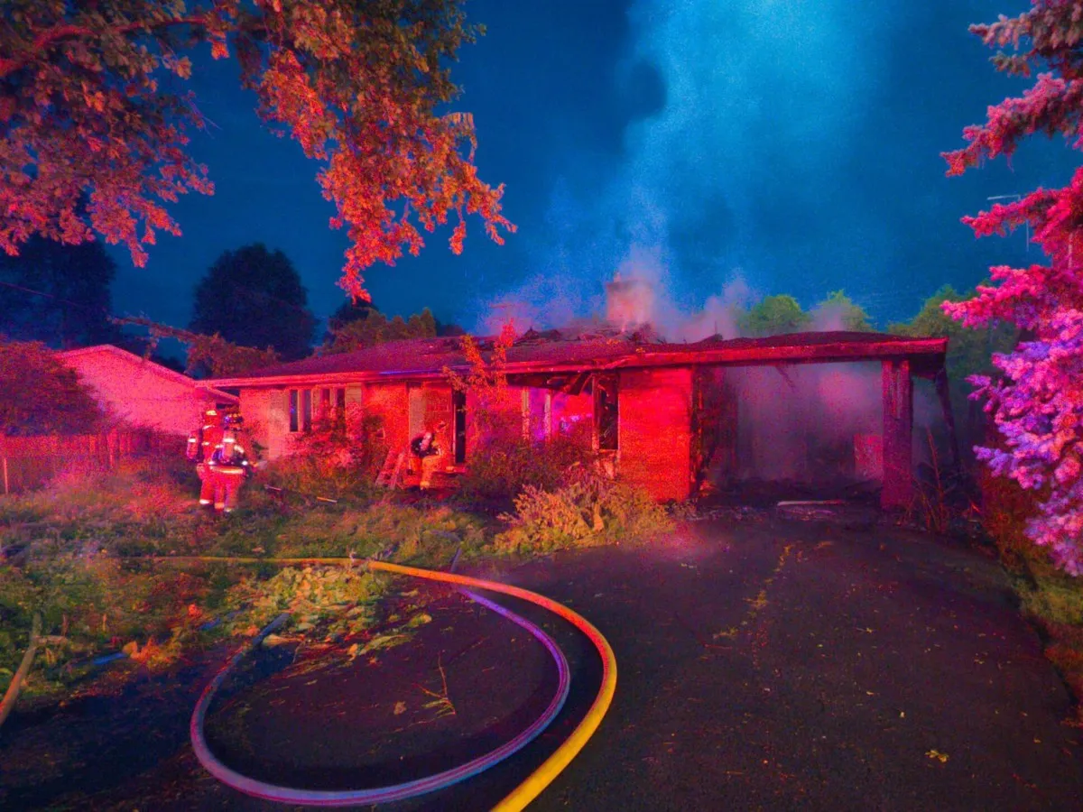 Two homes engulfed in flames near Mooney's Bay early Tuesday morning