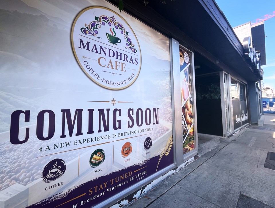 Mandhras Cafe brings South Indian coffee and dosa to West Broadway near City Hall Station