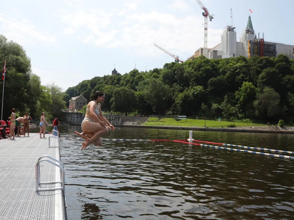 Canada Day at the NCC's new swimming dock: first time in the capital's water