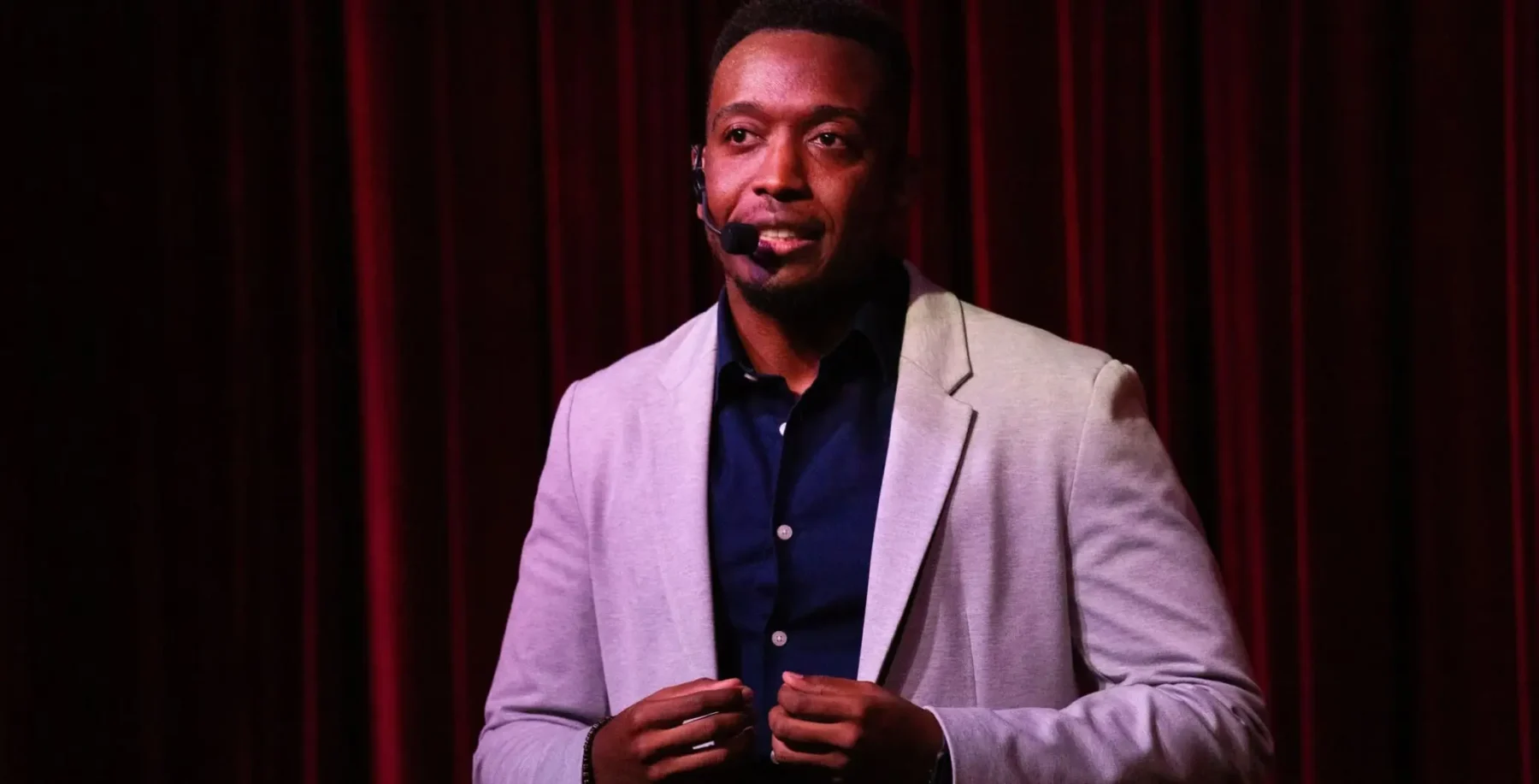 Adrian Leckie competes in Speaker Slam Identity event at Toronto's Lula Lounge
