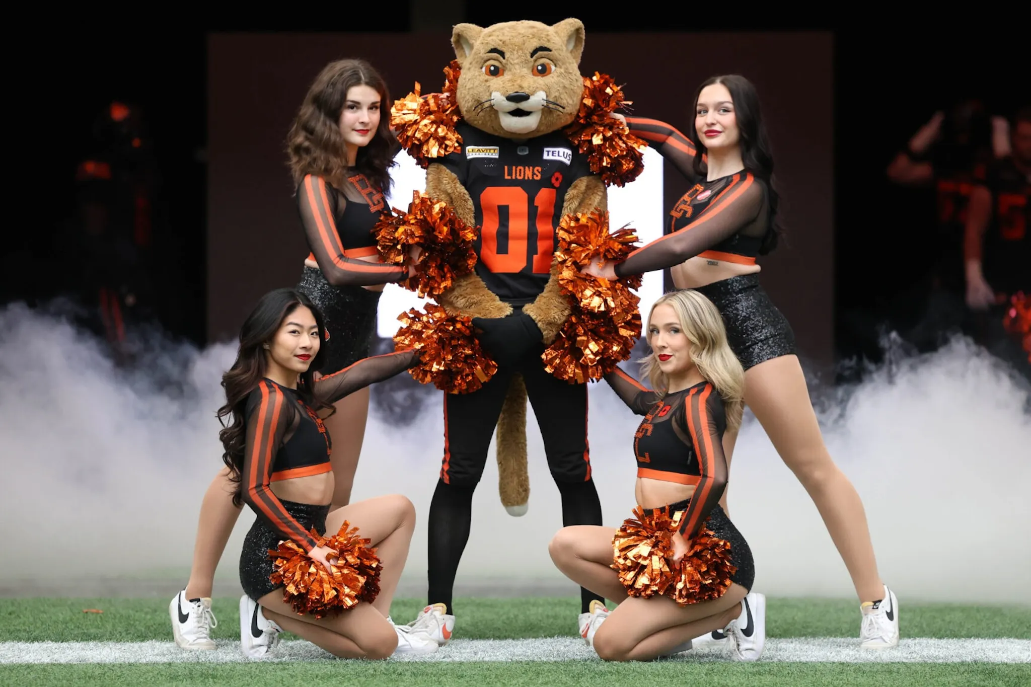 BC Lions pool party takes over Robson Street with three inflatable pools before kickoff