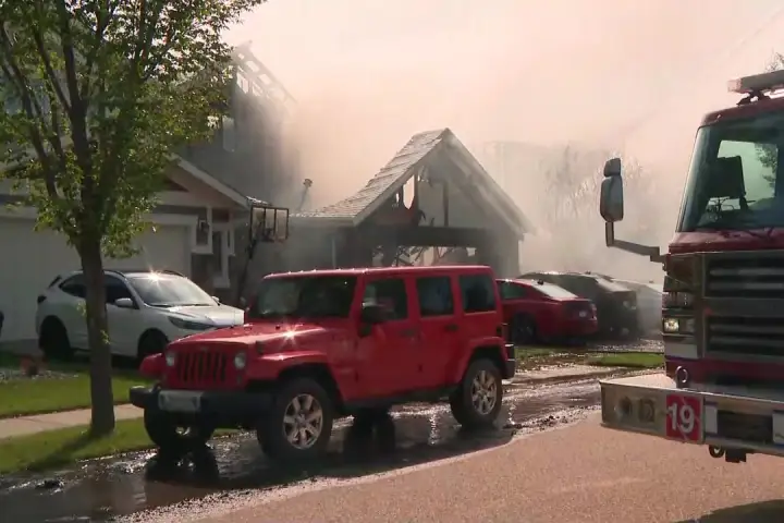Two homes gutted in Cameron Heights fire; 40 firefighters battle blaze